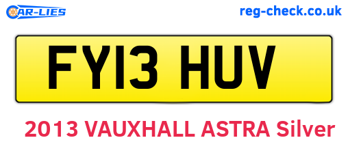 FY13HUV are the vehicle registration plates.
