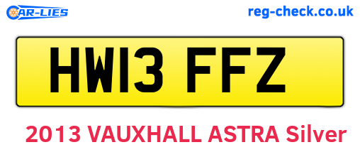 HW13FFZ are the vehicle registration plates.