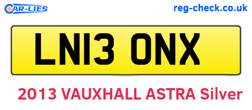 LN13ONX are the vehicle registration plates.