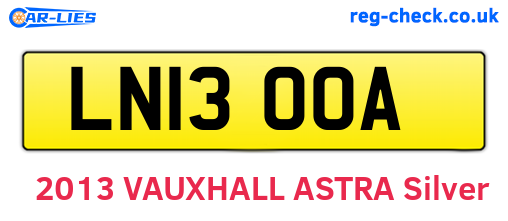 LN13OOA are the vehicle registration plates.