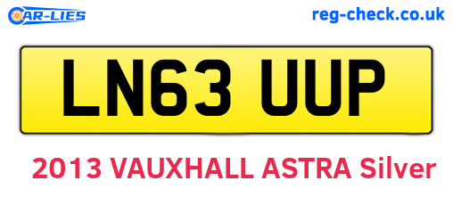 LN63UUP are the vehicle registration plates.
