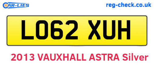 LO62XUH are the vehicle registration plates.