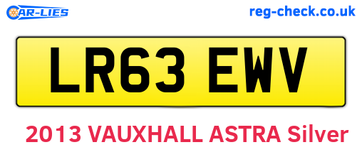 LR63EWV are the vehicle registration plates.