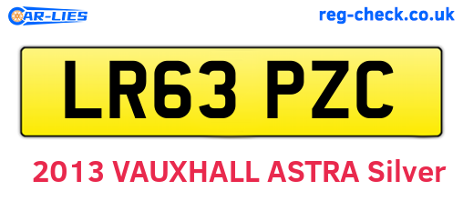 LR63PZC are the vehicle registration plates.