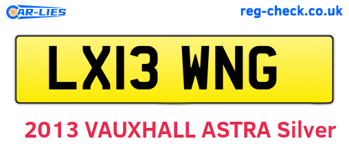 LX13WNG are the vehicle registration plates.