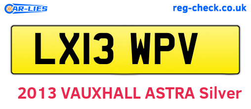 LX13WPV are the vehicle registration plates.