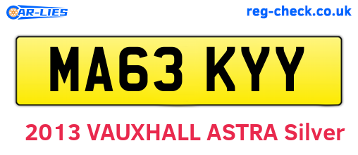 MA63KYY are the vehicle registration plates.