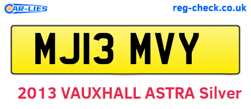 MJ13MVY are the vehicle registration plates.
