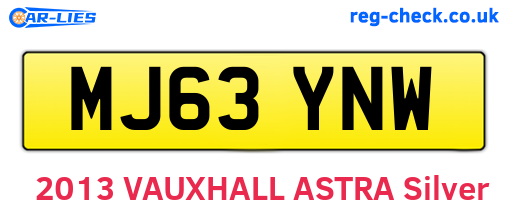 MJ63YNW are the vehicle registration plates.