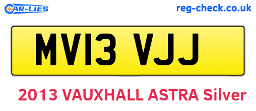 MV13VJJ are the vehicle registration plates.