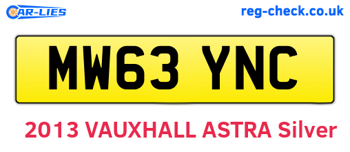 MW63YNC are the vehicle registration plates.