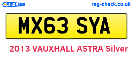MX63SYA are the vehicle registration plates.