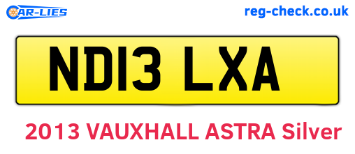 ND13LXA are the vehicle registration plates.