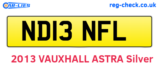 ND13NFL are the vehicle registration plates.