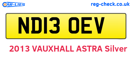 ND13OEV are the vehicle registration plates.
