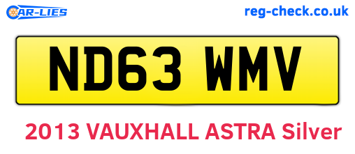 ND63WMV are the vehicle registration plates.