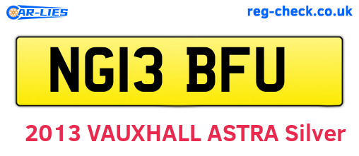 NG13BFU are the vehicle registration plates.