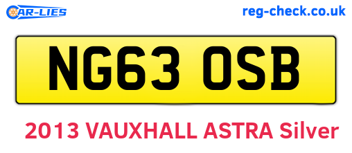 NG63OSB are the vehicle registration plates.