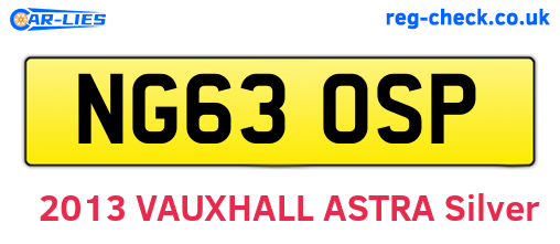 NG63OSP are the vehicle registration plates.