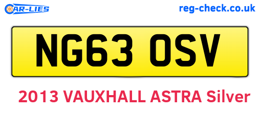 NG63OSV are the vehicle registration plates.