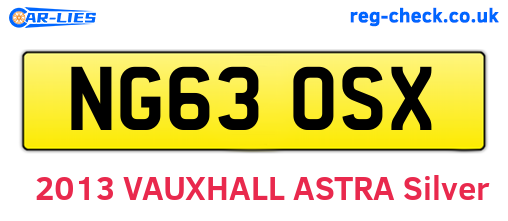NG63OSX are the vehicle registration plates.