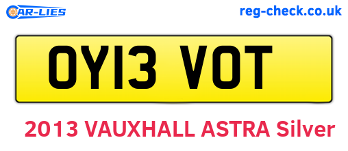 OY13VOT are the vehicle registration plates.