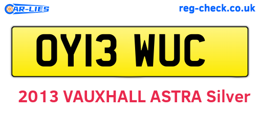 OY13WUC are the vehicle registration plates.