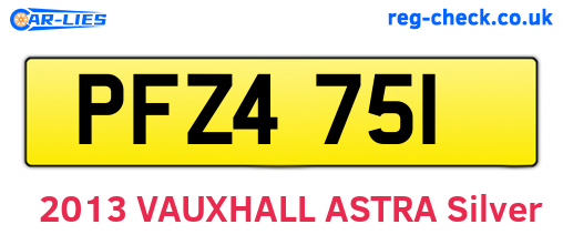 PFZ4751 are the vehicle registration plates.