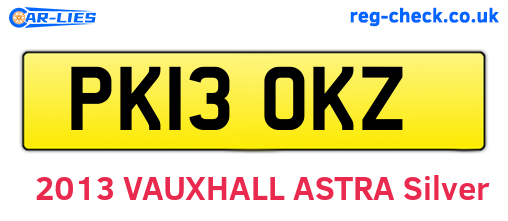 PK13OKZ are the vehicle registration plates.