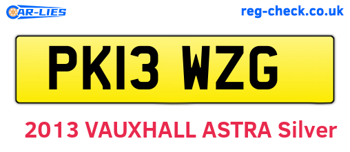 PK13WZG are the vehicle registration plates.
