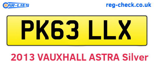 PK63LLX are the vehicle registration plates.