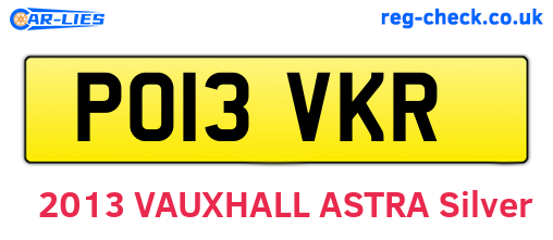 PO13VKR are the vehicle registration plates.