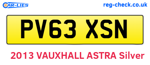 PV63XSN are the vehicle registration plates.
