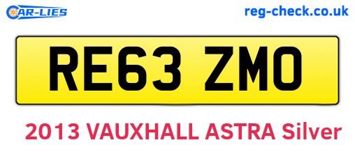 RE63ZMO are the vehicle registration plates.