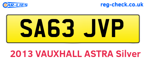 SA63JVP are the vehicle registration plates.