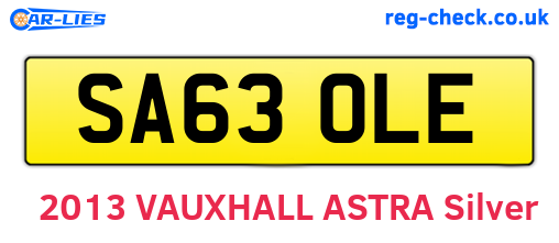 SA63OLE are the vehicle registration plates.
