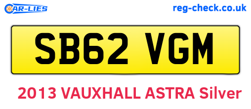 SB62VGM are the vehicle registration plates.