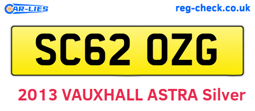 SC62OZG are the vehicle registration plates.