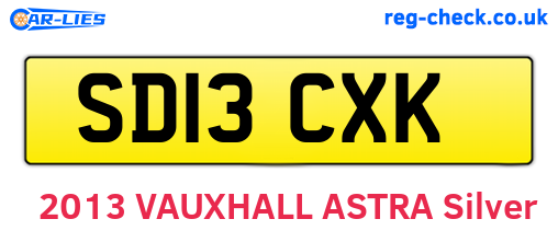 SD13CXK are the vehicle registration plates.