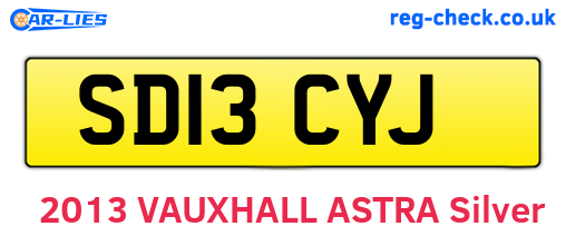 SD13CYJ are the vehicle registration plates.