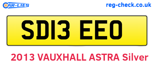 SD13EEO are the vehicle registration plates.