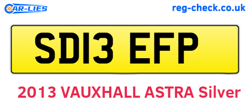 SD13EFP are the vehicle registration plates.