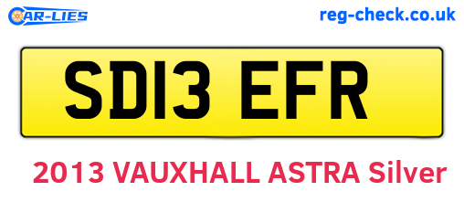 SD13EFR are the vehicle registration plates.