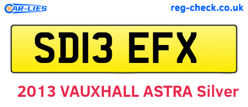 SD13EFX are the vehicle registration plates.