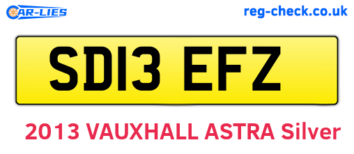 SD13EFZ are the vehicle registration plates.