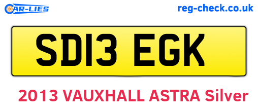 SD13EGK are the vehicle registration plates.