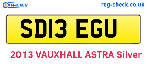 SD13EGU are the vehicle registration plates.