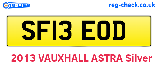 SF13EOD are the vehicle registration plates.