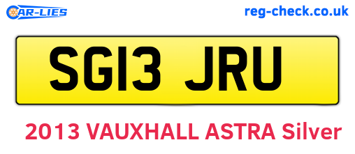 SG13JRU are the vehicle registration plates.