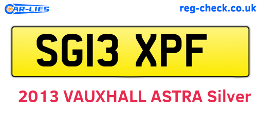SG13XPF are the vehicle registration plates.